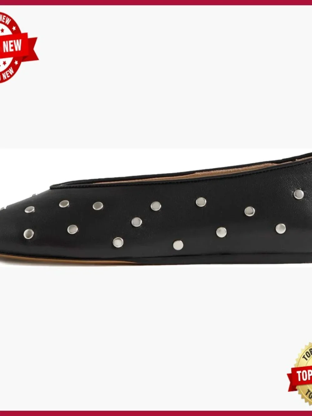 Studded Ballet Flats Round Toe Slip On Mary Jane Comfortable Casual Shoes